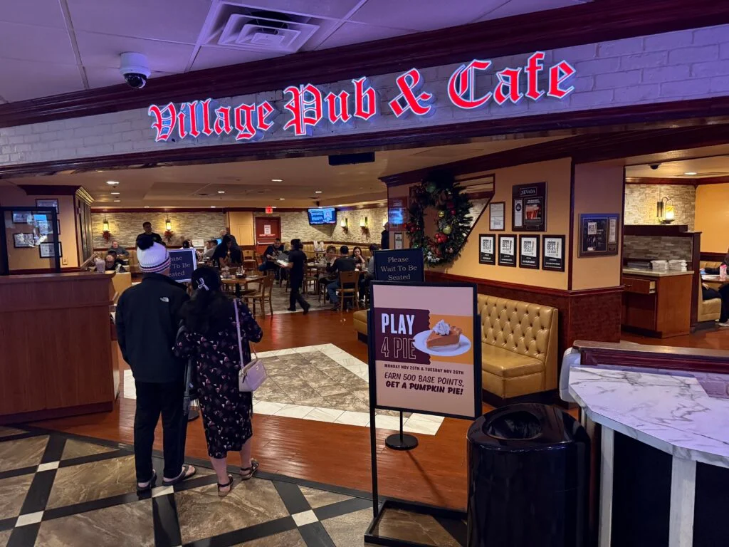 Exterior of Village Pub at Ellis Island.