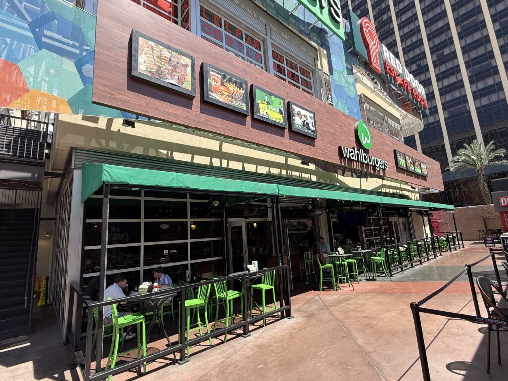 Exterior of Wahlburgers at Horseshoe Las Vegas.