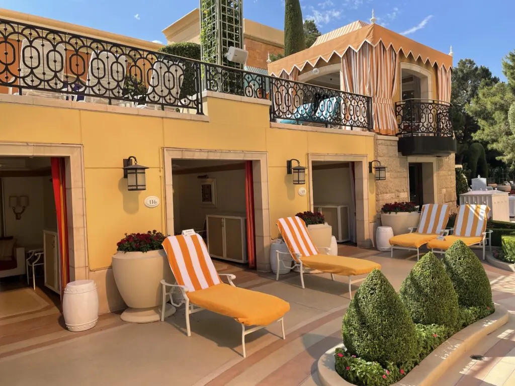 Cabanas alongside Wynn's pool