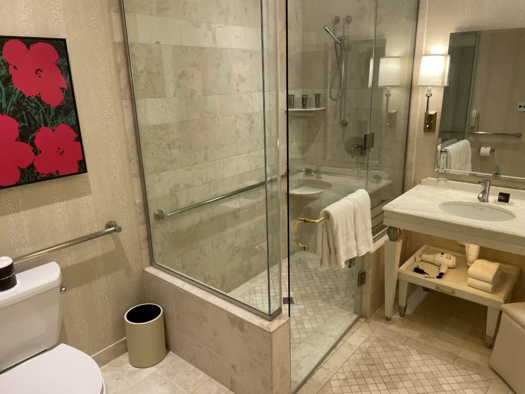 Shower in a Wynn Resort King hotel Room