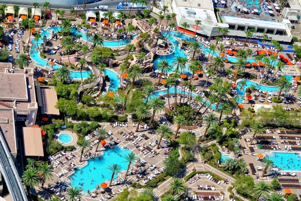 MGM Grand's pool complex from above