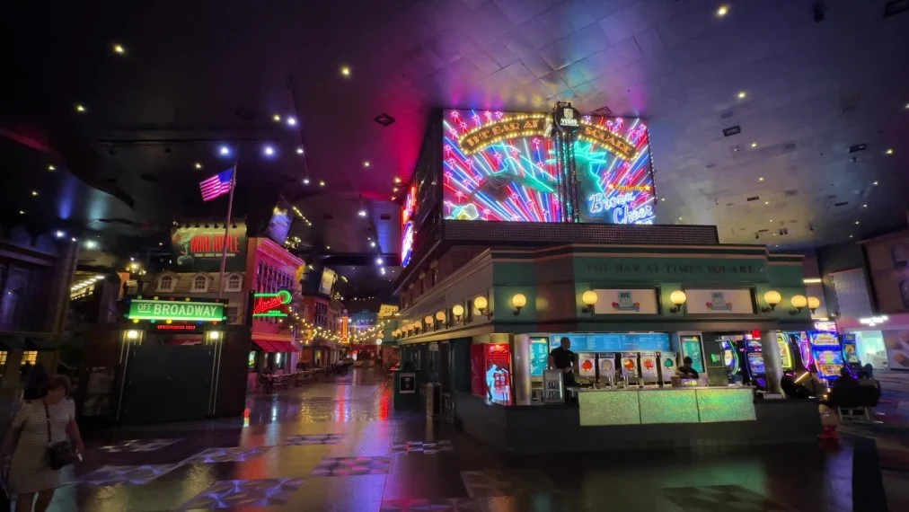 Exterior of Bar at Times Square, which is modeled to look like Times Square in NYC.