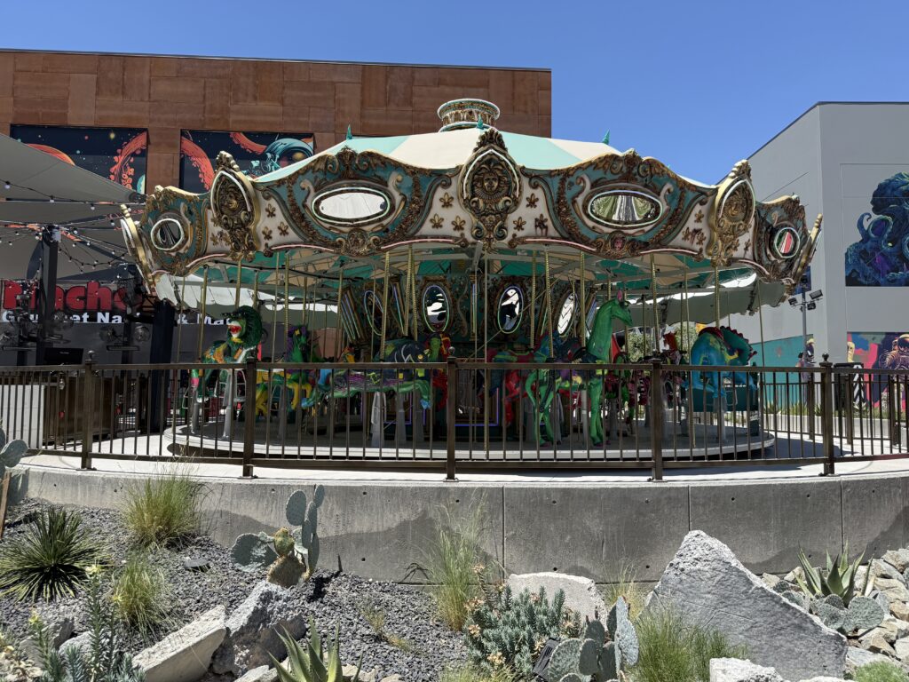 An outdoor merry go round.