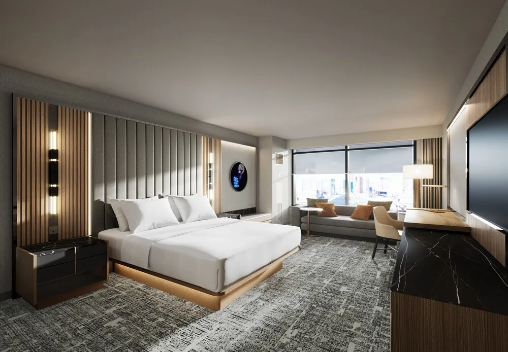 A renovated sute rendering wof whats' coming at MGM Grand that boasts a "disco theme".