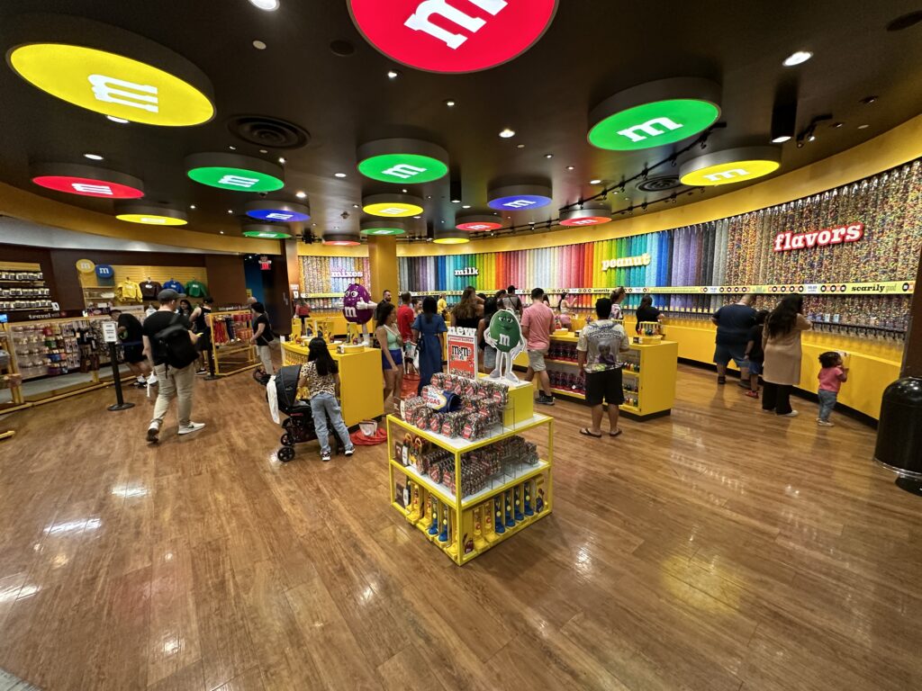 Inside the M&Ms Store on the Strip.