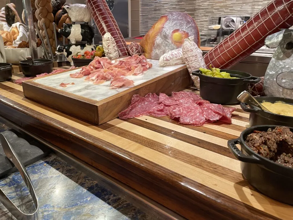 Meat options on display