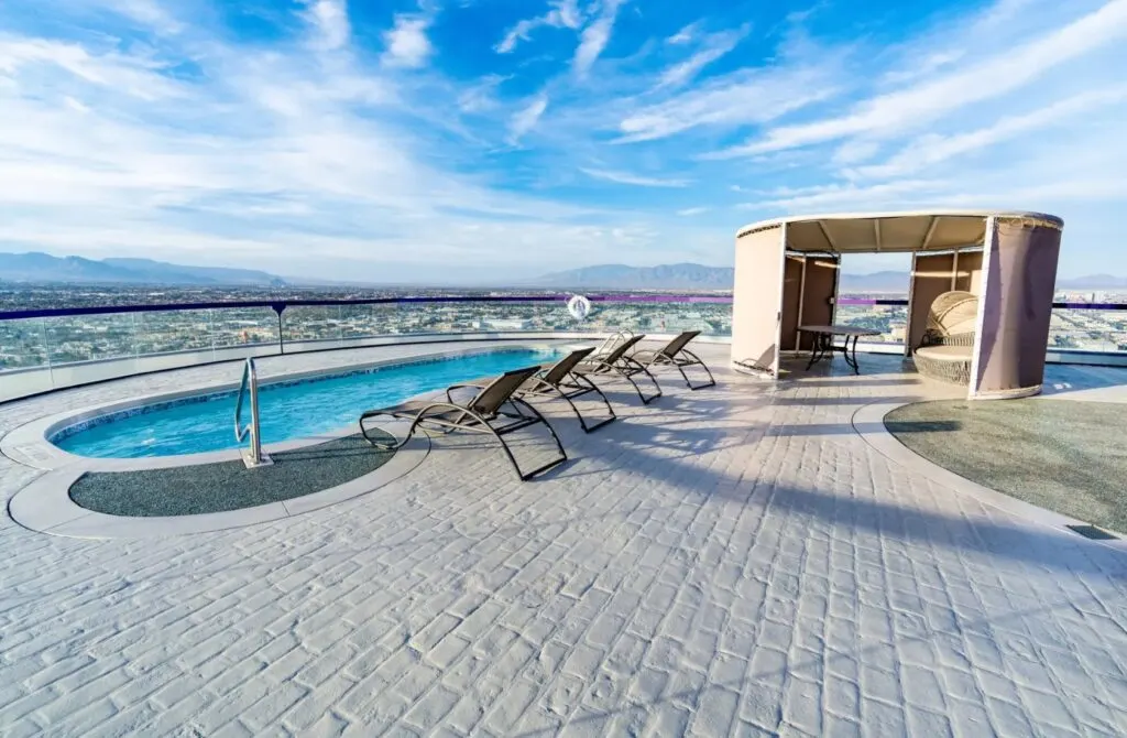 A private rooftop pool with views of the valley.