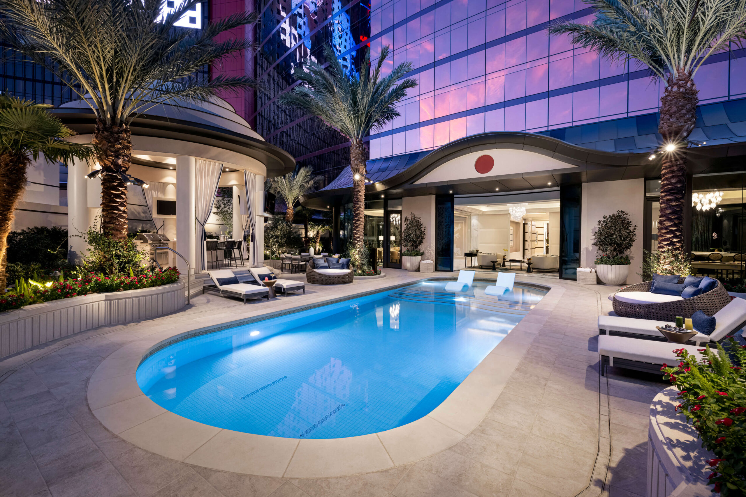 A private pool outside one of the Palaces at Resorts World.