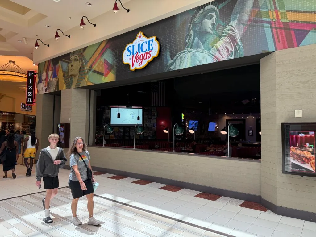 Exterior of Slice of Vegas at Mandalay Bay.