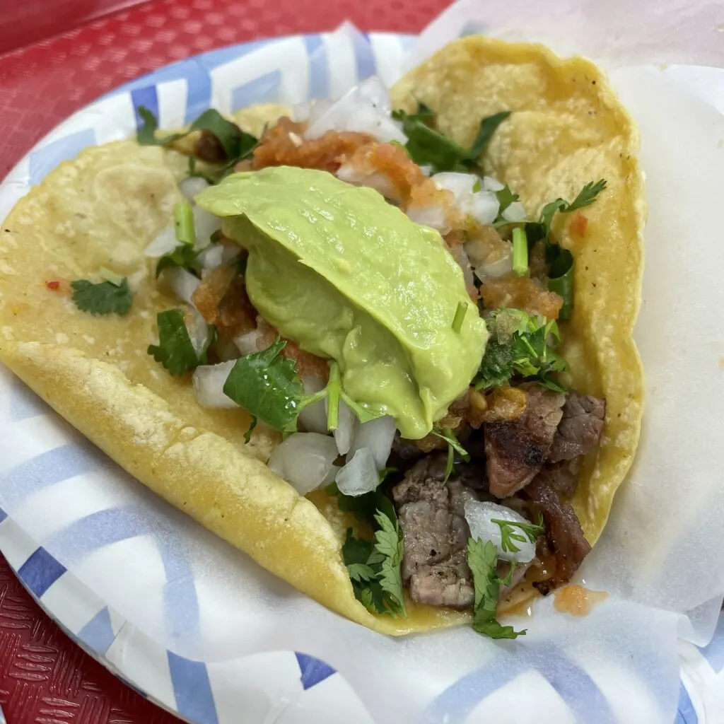 Steak Taco at Tacos El Gordo