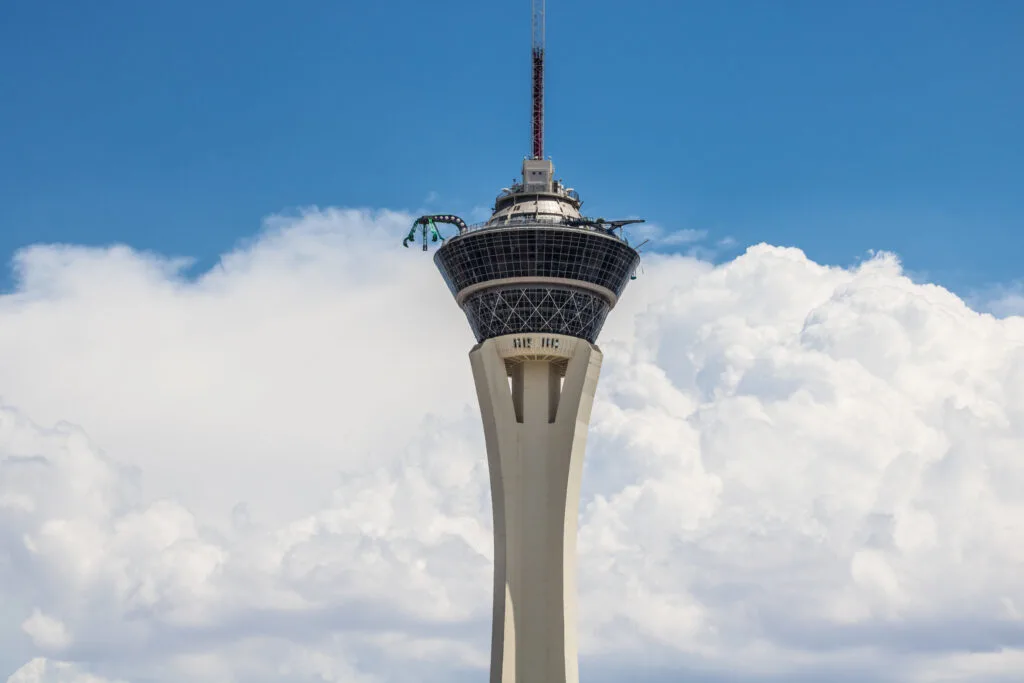 Three amusements on the stratosphere tower pod.