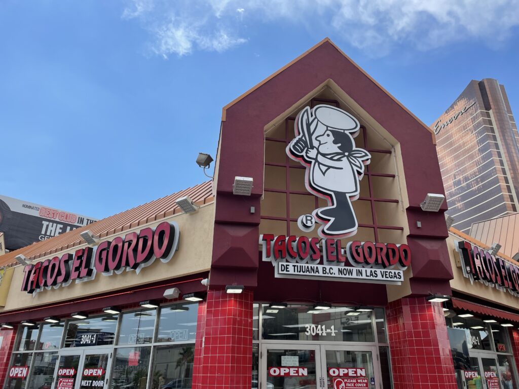 Exterior of Tacos El Gordo Las Vegas