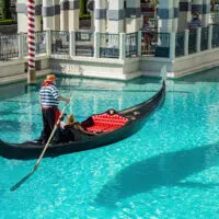 Gondola in the water at Venetian Las Vegas