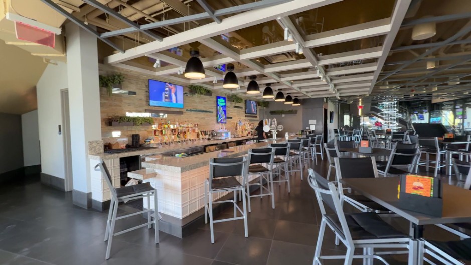 A bar within Topgolf.
