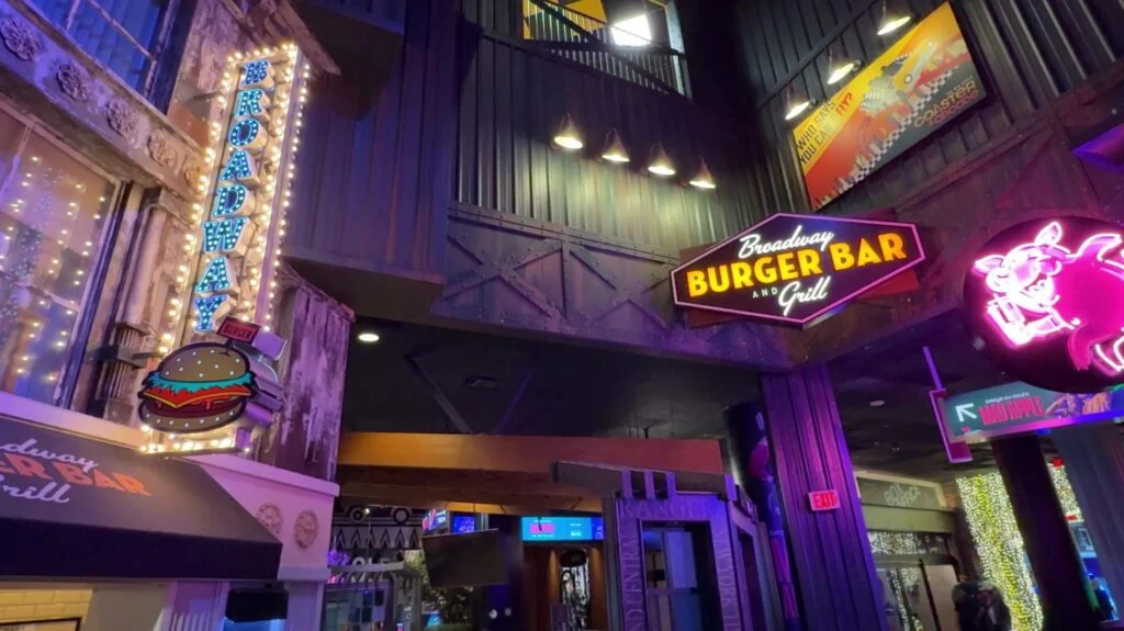 Exterior signage of Broadway Burger Bar.