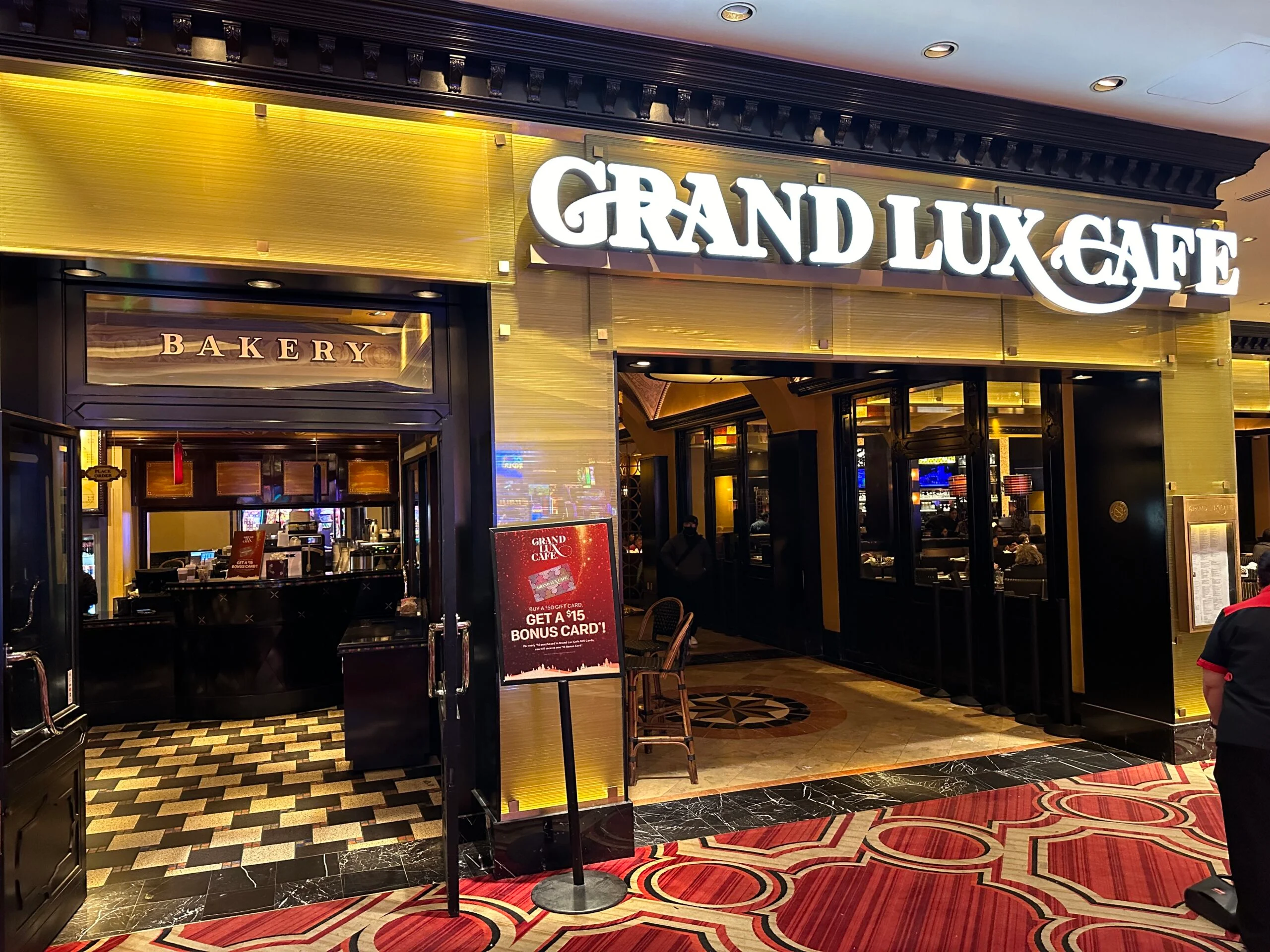 Exterior of Grand Lux Cafe.