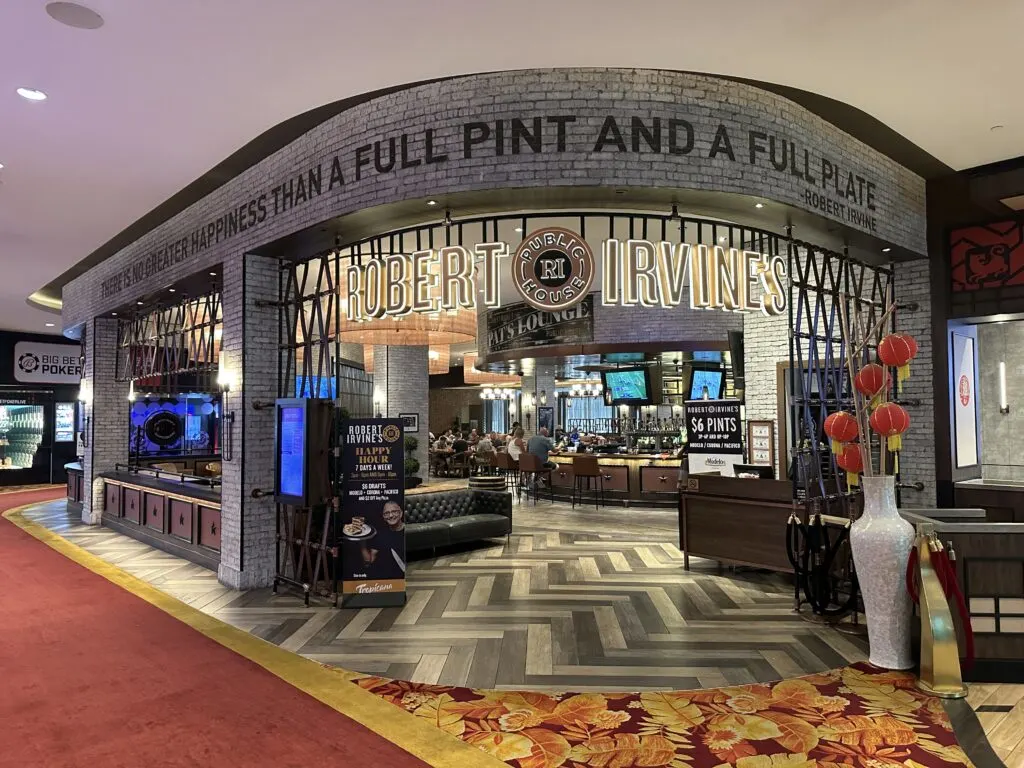 Exterior entrance to Robert Irvine's Public House at Tropicana. 