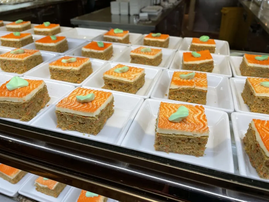 Carrot cake on plates