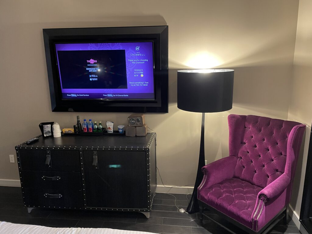 TV and Stand in the Cromwell Luxury Room