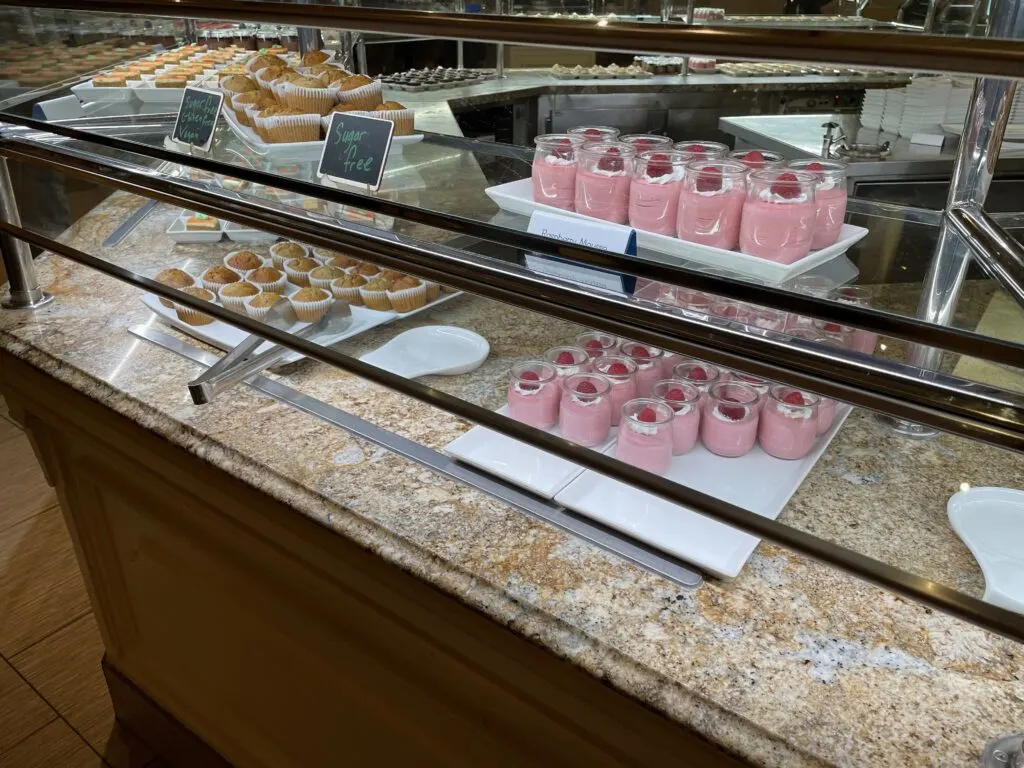 Desserts under glass at Bellagio