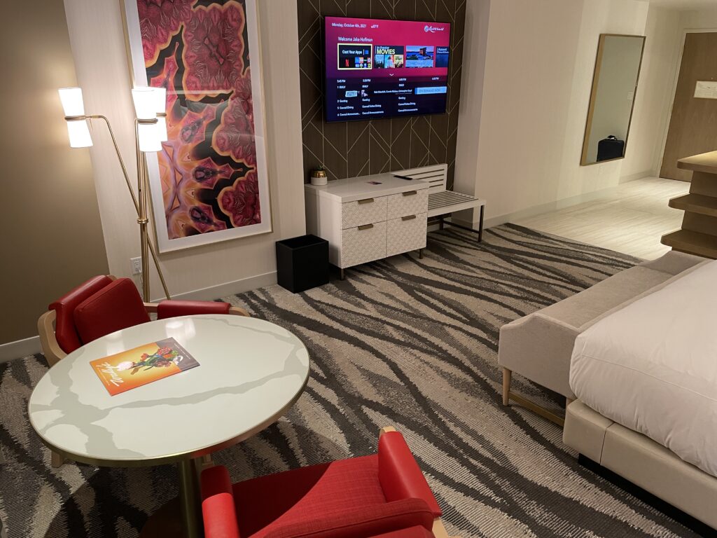 Resorts World Living Area and TV