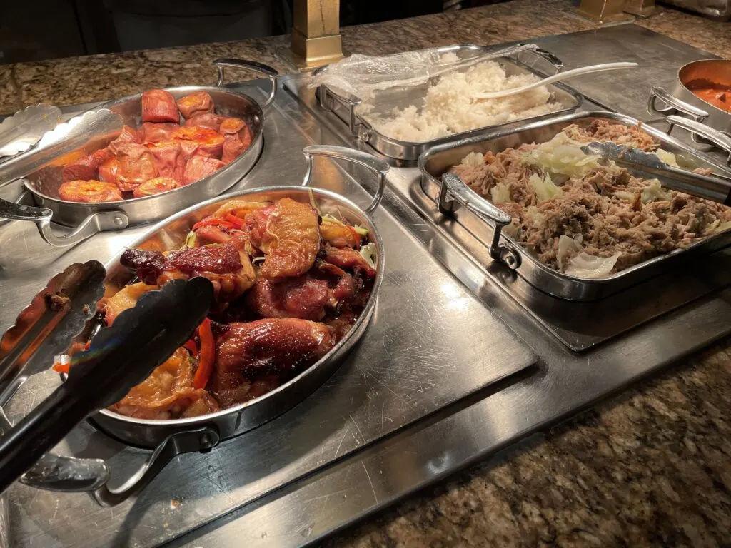 Assorted lunch items available at the buffet