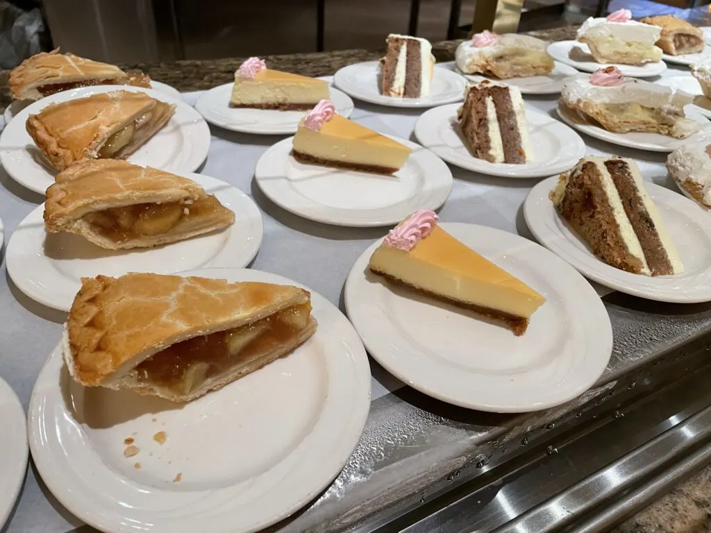 assorted pies at the buffet