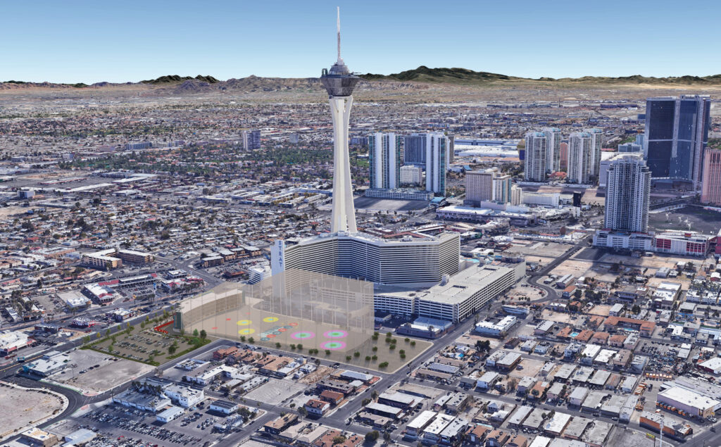 Rendering of where Atomic Range will be in relation to STRAT on the Strip. 