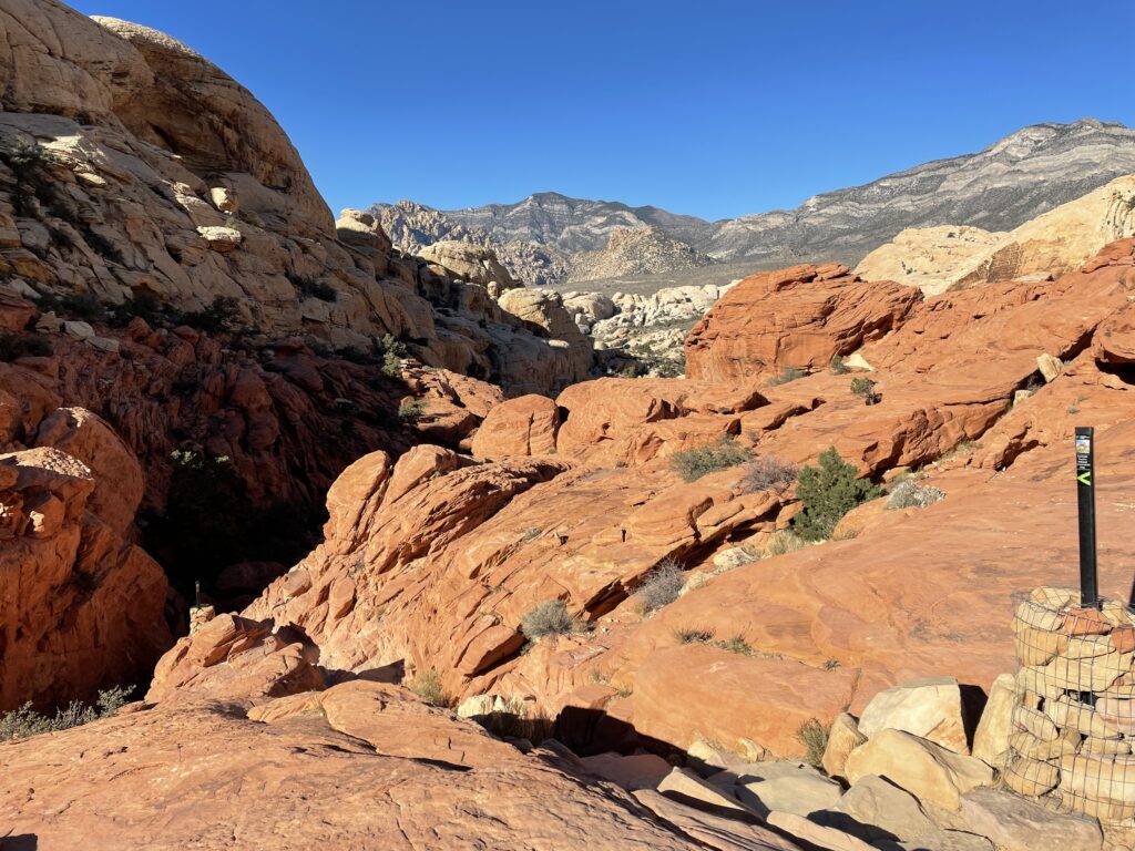 bright red rocks along the trail