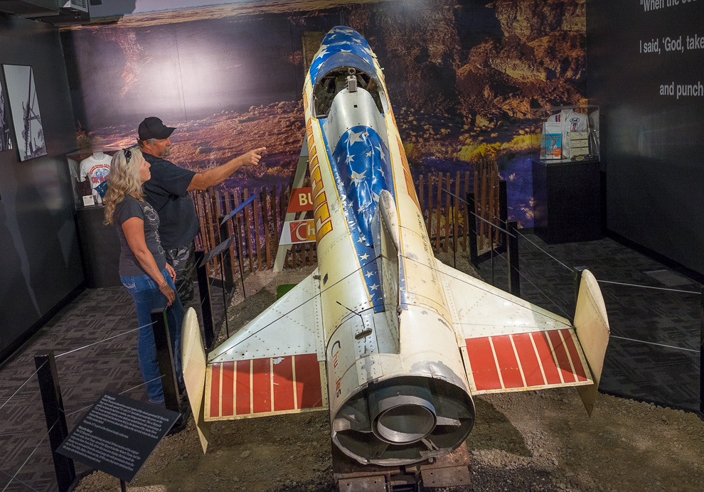 A rocket that Evel used on display at the museum.