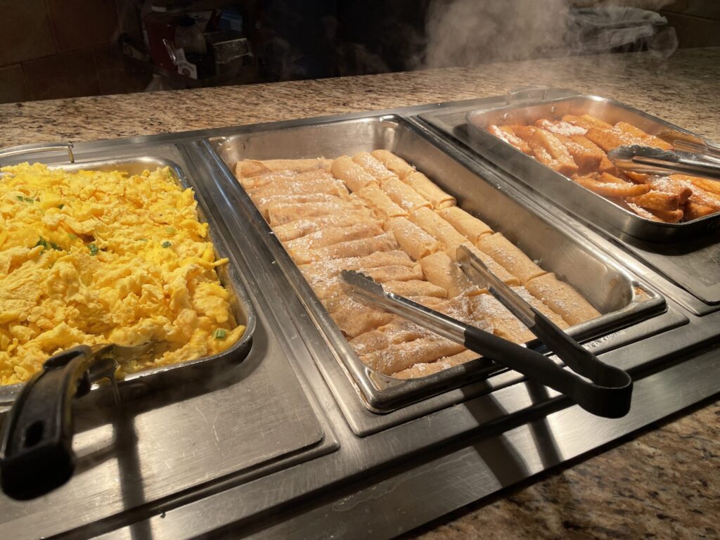Eggs, Cheese Blintz, and French Toast