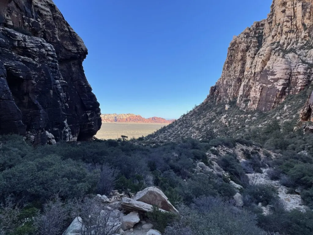 View of the valley from inside the canyon