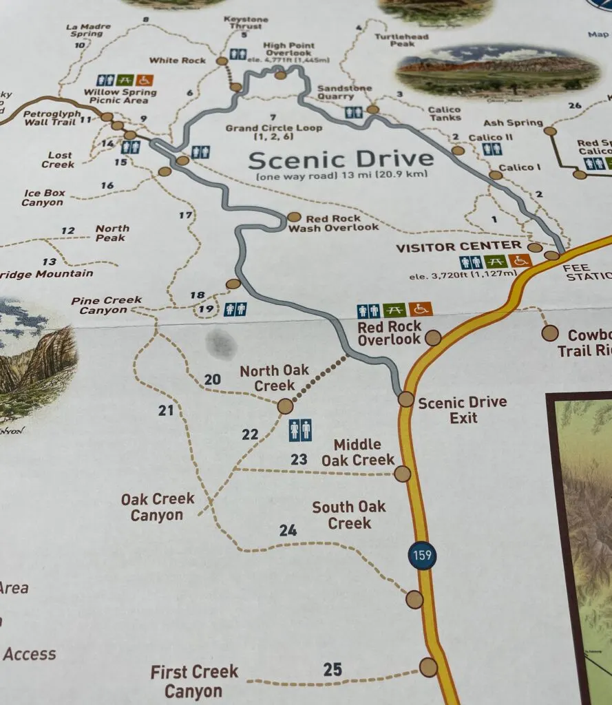 Map of Red Rock Canyon