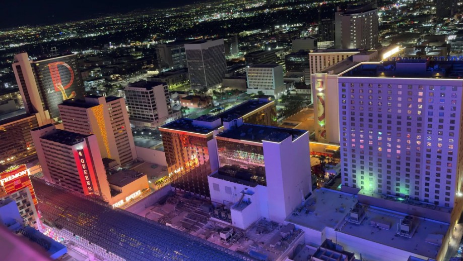 View of downtown at night from Legacy Club.
