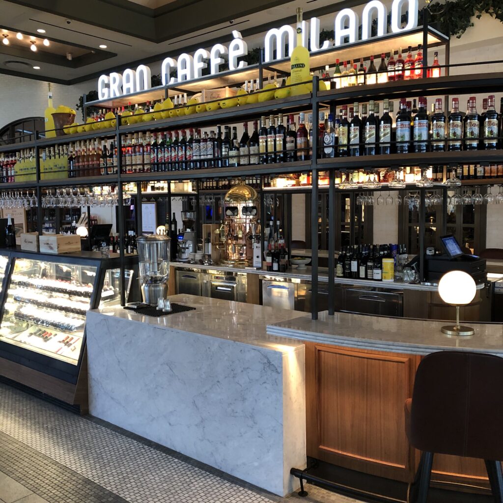 Cafe Milano bar counter at Eataly