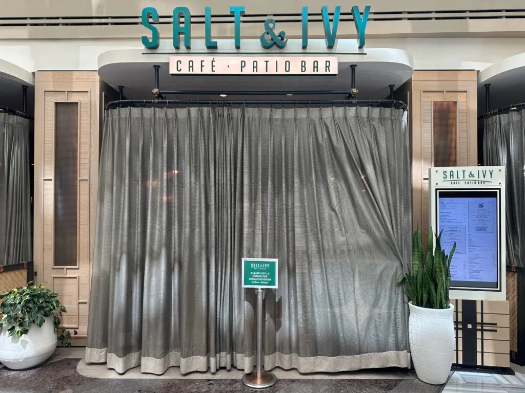 Exterior of Salt & Ivy at Aria. 