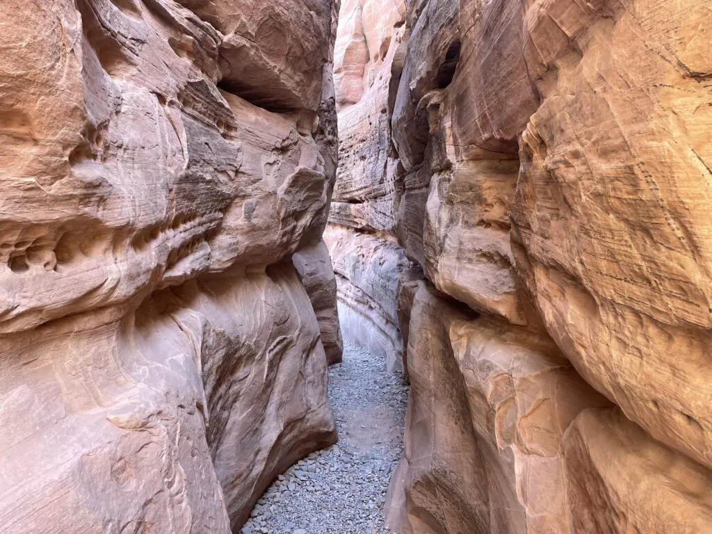 The trail between two canyon walls in the narrows