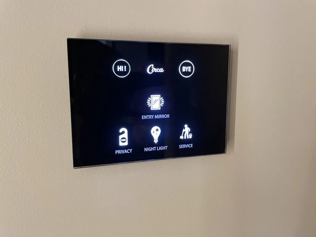 Light control pad in Circa's hotel room