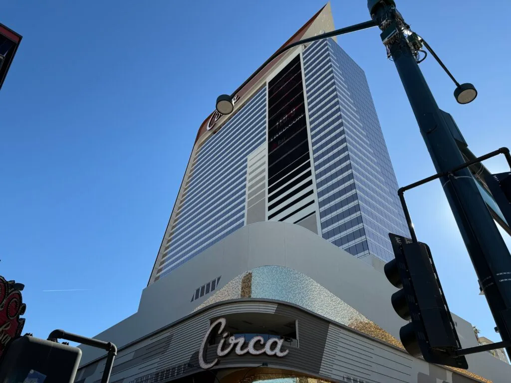 Exterior of Circa Las Vegas' hotel tower.