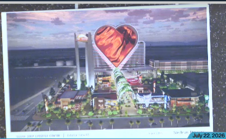 Rendering of a Heart Shaped Hotel tower. 