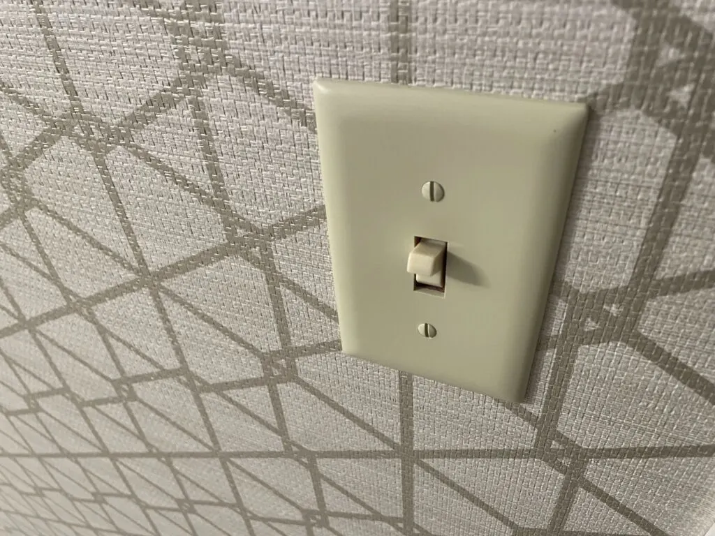 A yellowing light switch 