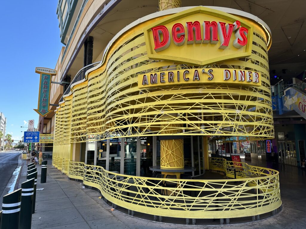 Exterior of Denny's in Neonopolis on Fremont Street.