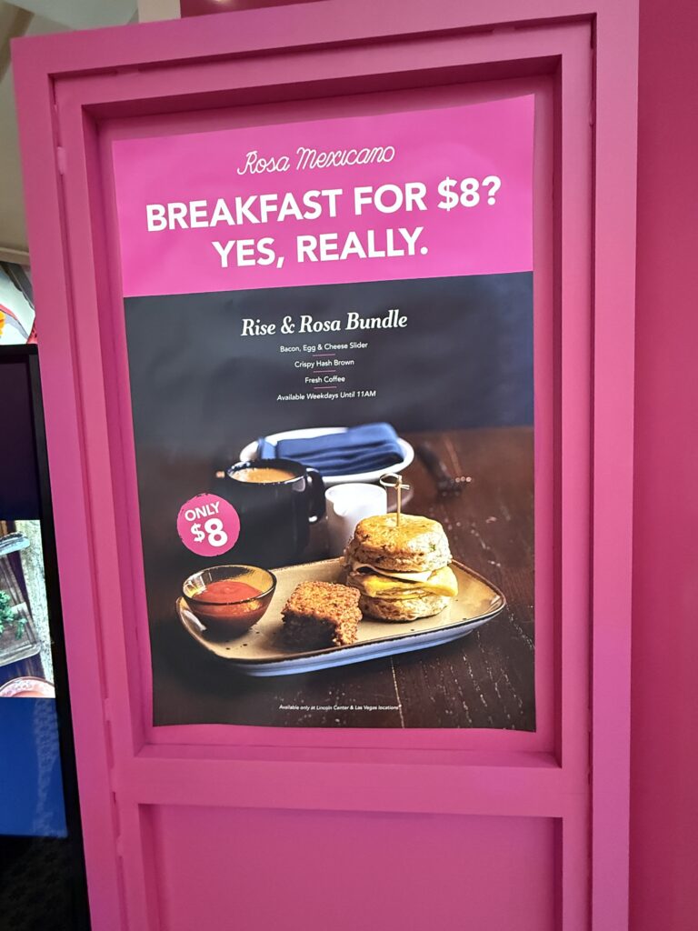 A promotional sign advertising the promo.