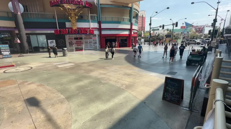 View of Fremont Street from Mickie Finnz. 