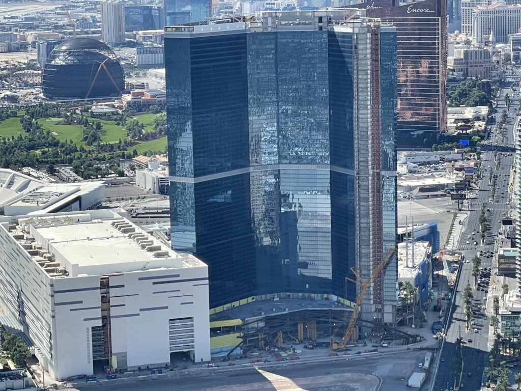 Fontainebleau Las Vegas and parking ramp viewed from STRAT