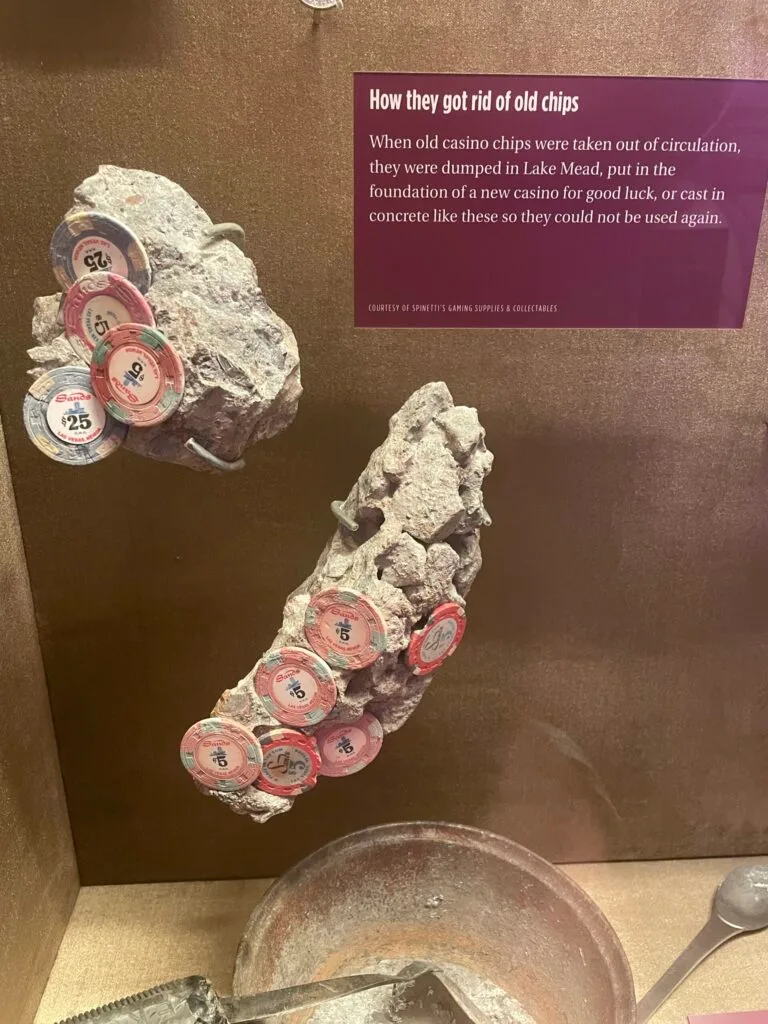Historic Las Vegas casino chips encased in chunks of concerete