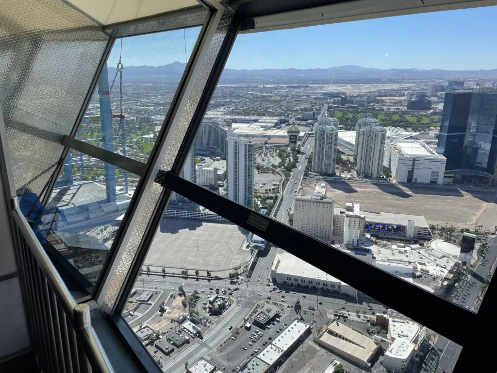 through the windows, a plank is visible which serves as the jumping point for SkyJump.