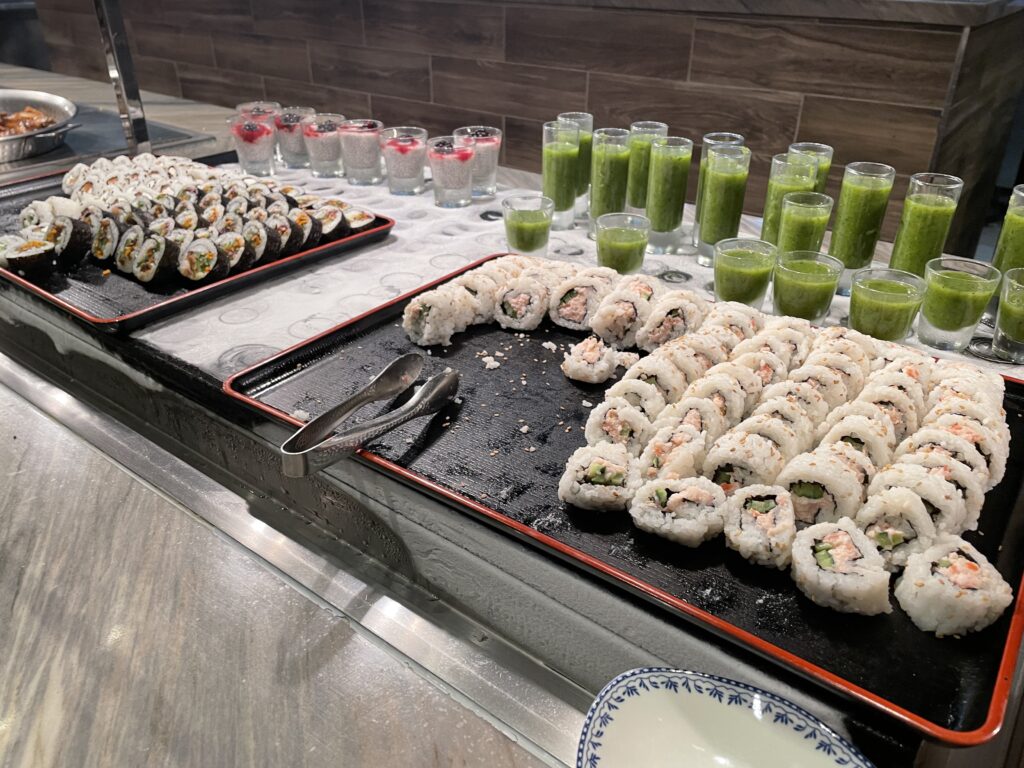 Tray of sushi at the buffet