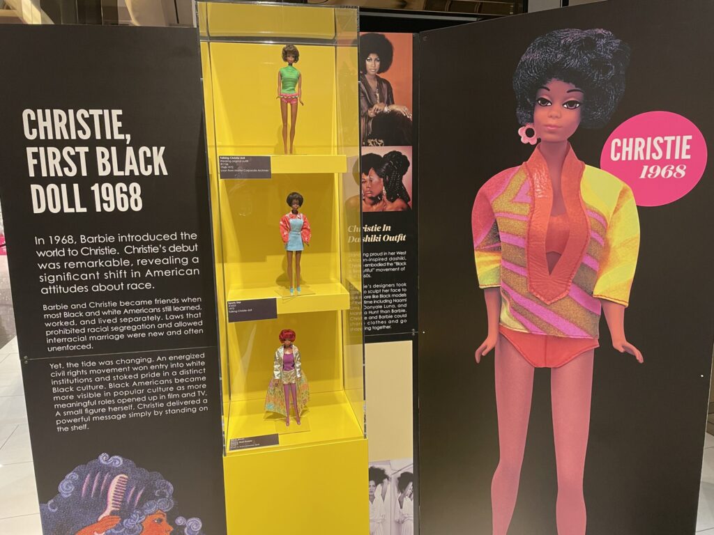 The first Black Barbie doll, who was named Christie.