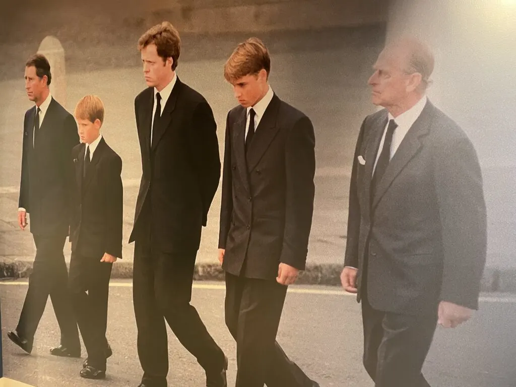 Harry, William, and Charles  pictured walking together at Diana's Funeral.